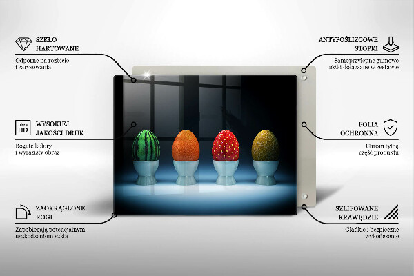 Placă sticla protectie aragaz Ouă de fructe abstracte