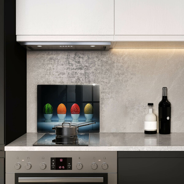 Placă sticla protectie aragaz Ouă de fructe abstracte