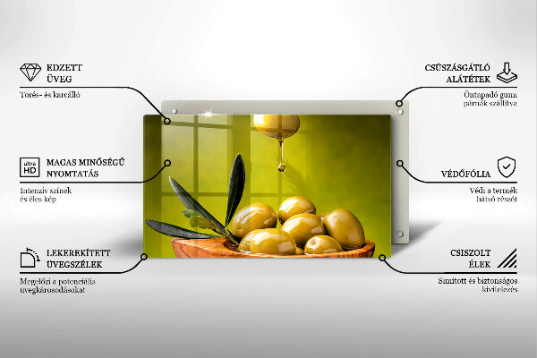 Placă sticla protectie aragaz Măsline gustoase