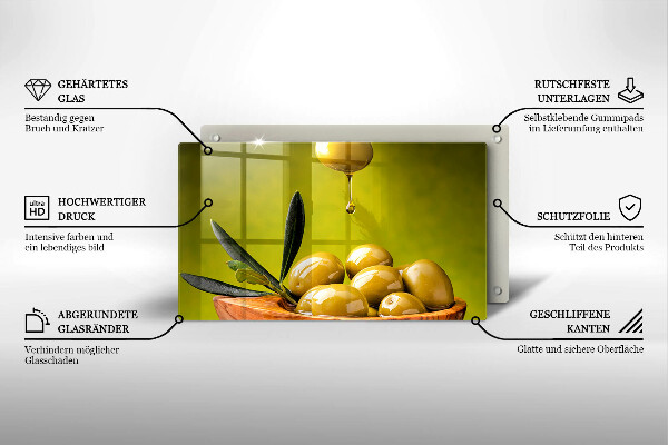 Placă sticla protectie aragaz Măsline gustoase