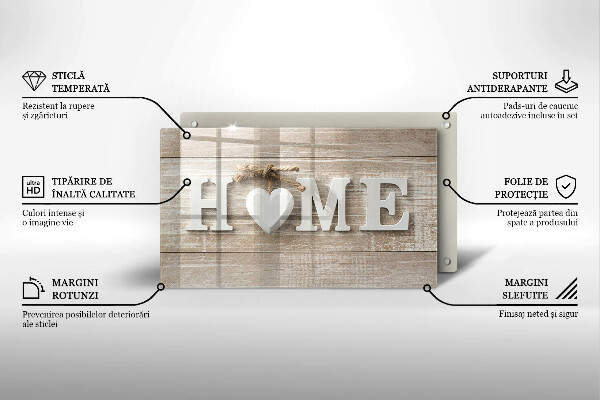 Placă sticla protectie aragaz Home