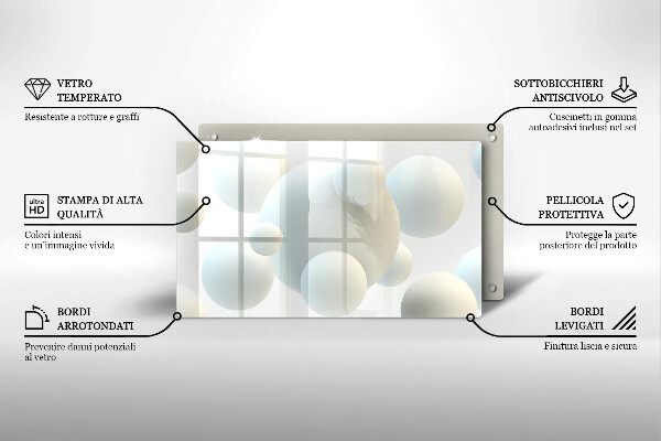 Placă protecție plita Mingi moderne 3d
