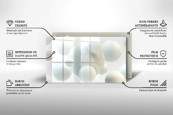 Placă protecție plita Mingi moderne 3d