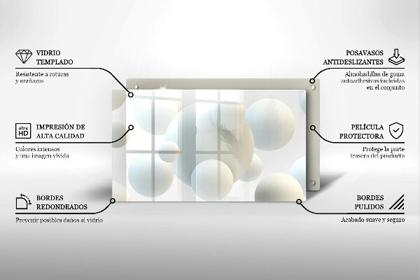 Placă protecție plita Mingi moderne 3d