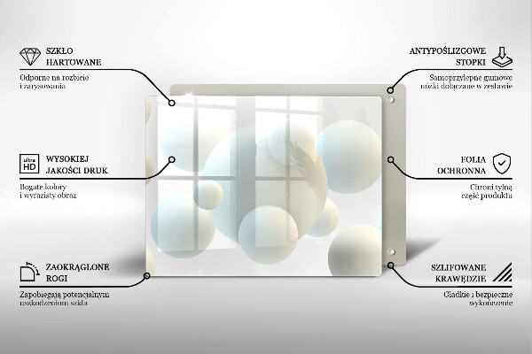 Placă protecție plita Mingi moderne 3d