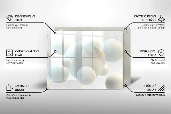 Placă protecție plita Mingi moderne 3d
