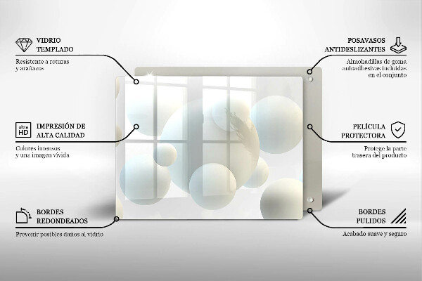 Placă protecție plita Mingi moderne 3d
