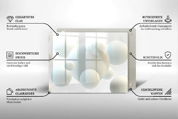 Placă protecție plita Mingi moderne 3d