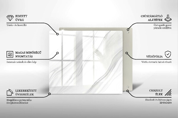 Placă sticla protectie aragaz Marmură delicată