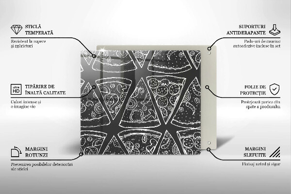 Placă protecție plita Ilustrație de pizza