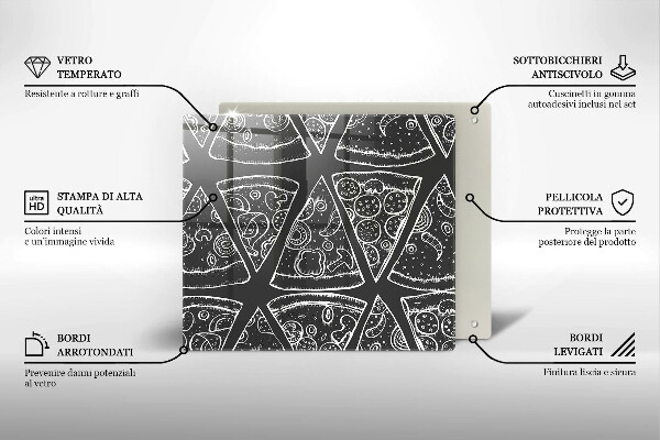Placă protecție plita Ilustrație de pizza