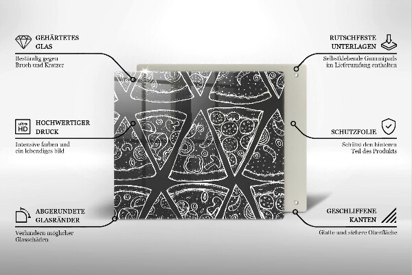 Placă protecție plita Ilustrație de pizza