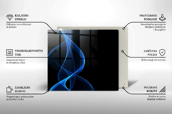 Placă protecție plita Linii albastre de fum