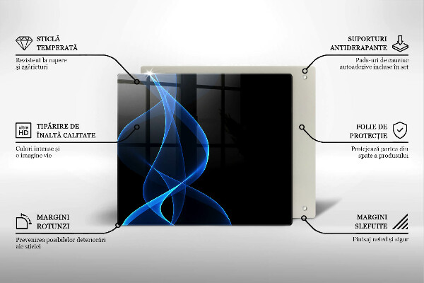 Placă protecție plita Linii albastre de fum