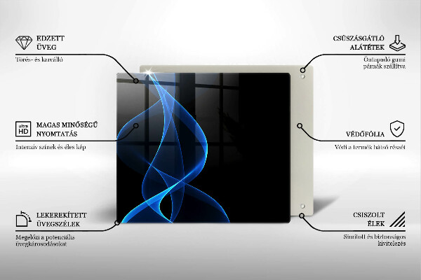 Placă protecție plita Linii albastre de fum