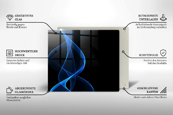 Placă protecție plita Linii albastre de fum