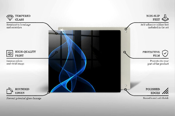 Placă protecție plita Linii albastre de fum