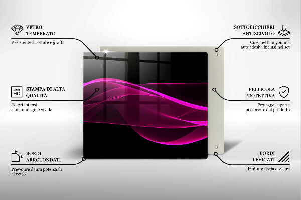 Placă sticla protectie aragaz Abstracție roz