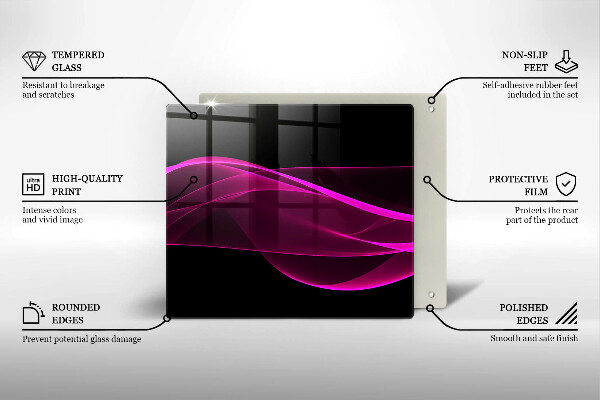 Placă sticla protectie aragaz Abstracție roz