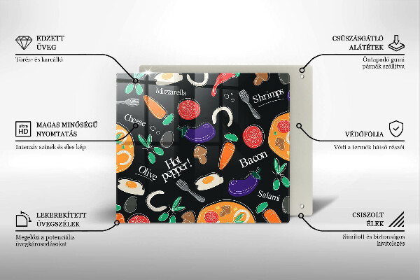 Placă protecție plita Ilustrație alimentară