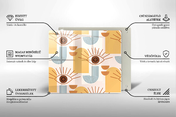 Placă protecție plita Model de ochi boho