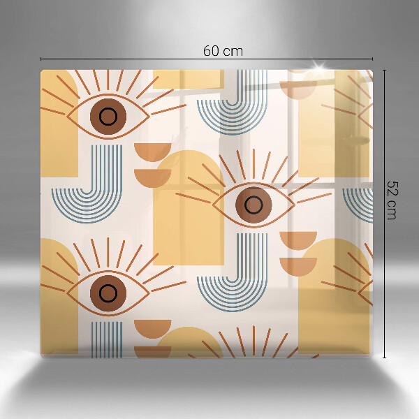 Placă protecție plita Model de ochi boho