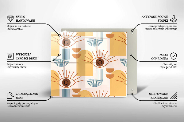 Placă protecție plita Model de ochi boho