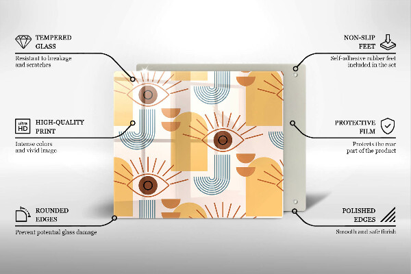 Placă protecție plita Model de ochi boho