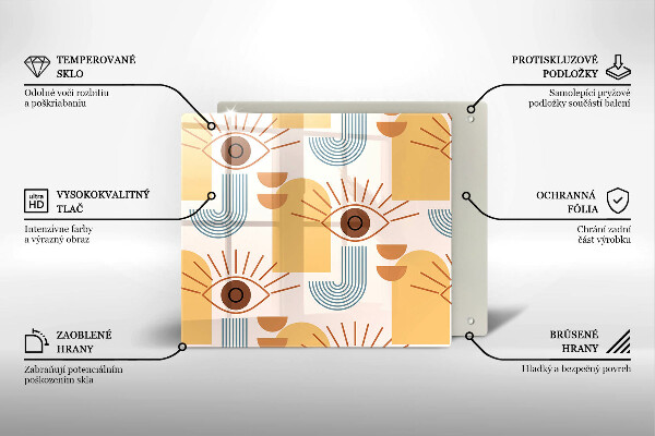 Placă protecție plita Model de ochi boho