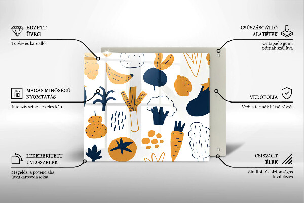 Placă protecție plita Ilustrație alimentară