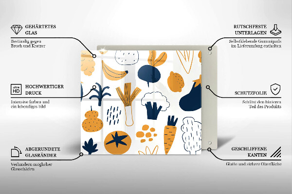 Placă protecție plita Ilustrație alimentară