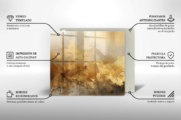 Placă sticla protectie aragaz Textura bogata