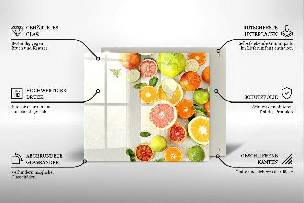 Placă sticla protectie aragaz Citrice