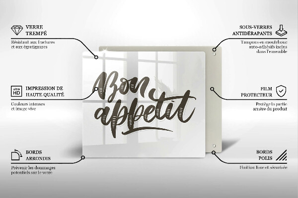 Placă protecție plita Nápis bon appetit