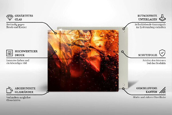 Placă protecție plita Băutură de cola cu gheață