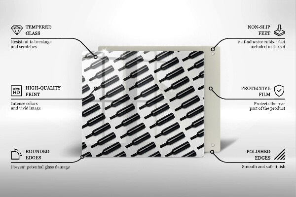 Placă protecție plita Sticle de vin negru