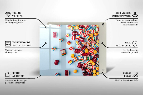 Placă protecție plita Bomboane colorate