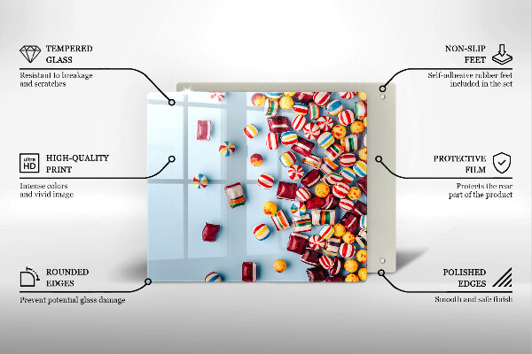 Placă protecție plita Bomboane colorate
