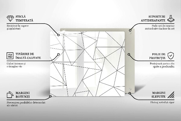 Placă protecție plita Triunghiuri albe
