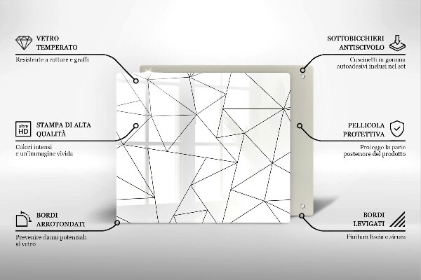 Placă protecție plita Triunghiuri albe