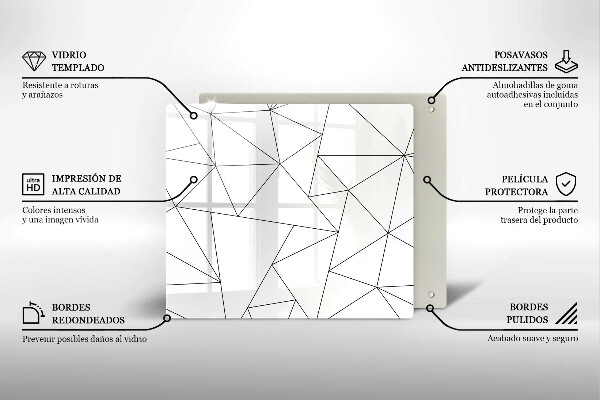 Placă protecție plita Triunghiuri albe