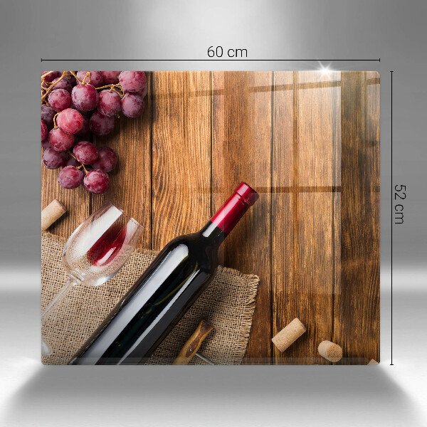 Placă protecție plita O sticlă de vin roșu
