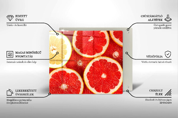Placă de protecție pentru aragaz Felii de grapefruit