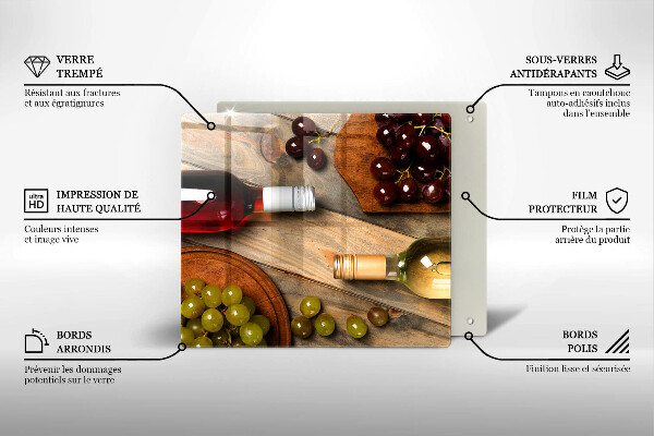 Placă de protecție pentru aragaz Sticle de vin și struguri