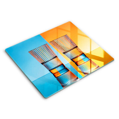 Placă de protecție pentru aragaz Două pahare cu apă