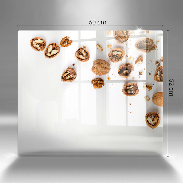 Placă de protecție pentru aragaz Nuci pe un fundal alb