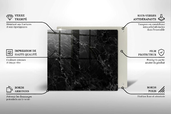 Placă sticla protectie aragaz Marmură elegantă