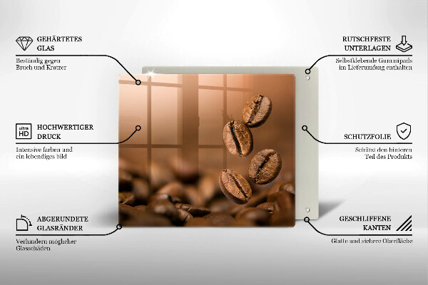 Placă sticla protectie aragaz Boabe de cafea