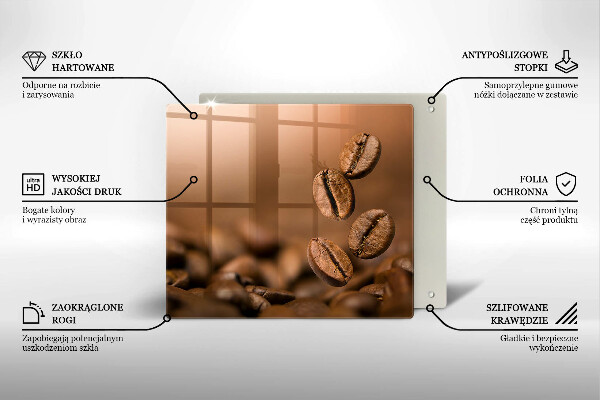 Placă sticla protectie aragaz Boabe de cafea