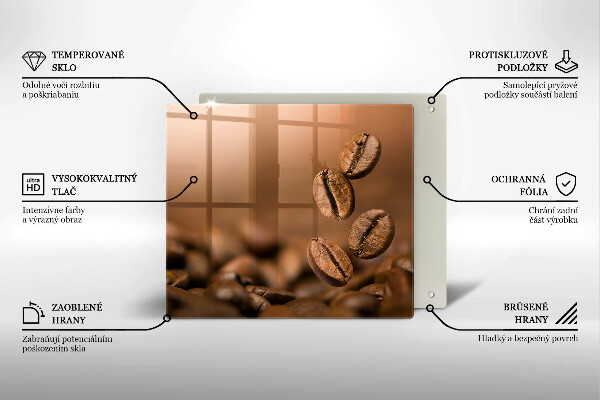 Placă sticla protectie aragaz Boabe de cafea